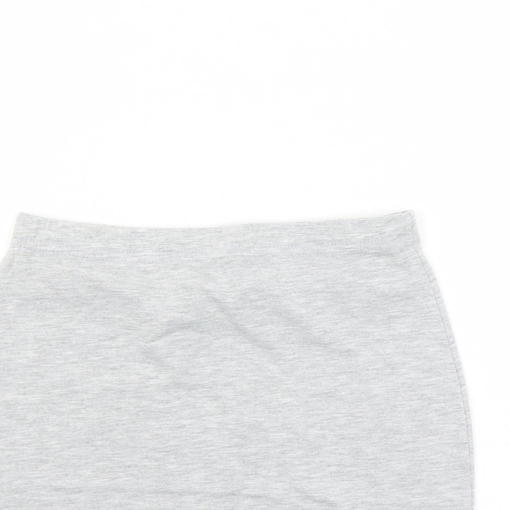 Boohoo Womens Grey Polyester Bandage Skirt Size 8 - Elastic Waist