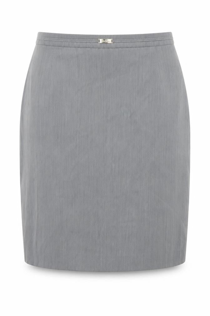 Betty Jackson Womens Grey Polyester A-Line Skirt Size 14 Zip