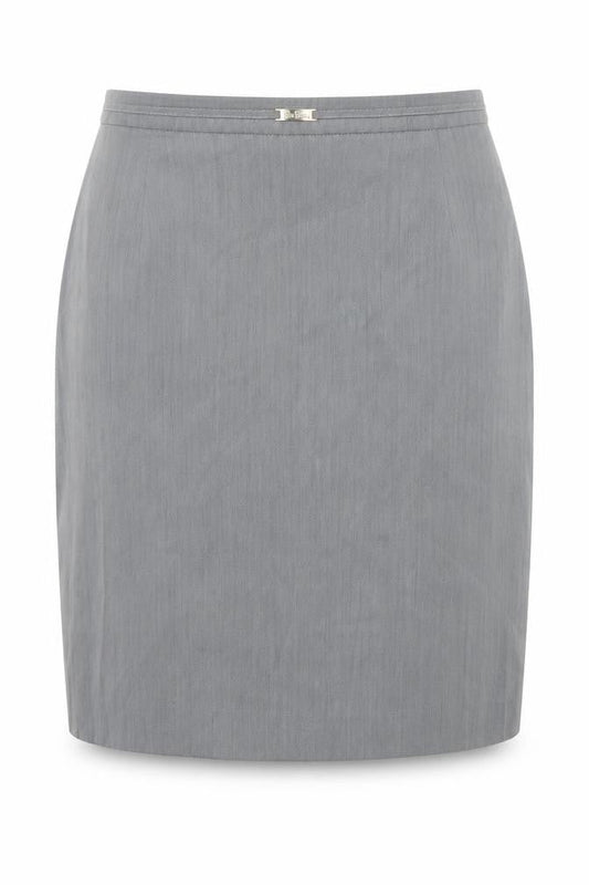 Betty Jackson Womens Grey Polyester A-Line Skirt Size 14 Zip