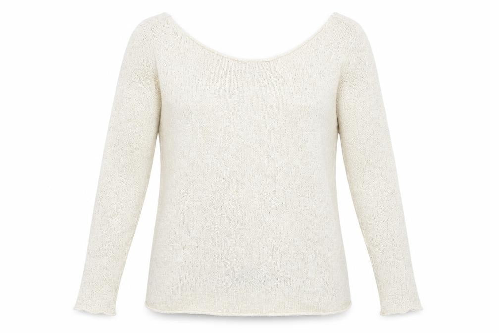 Zara Womens Beige Boat Neck Acrylic Pullover Jumper Size S