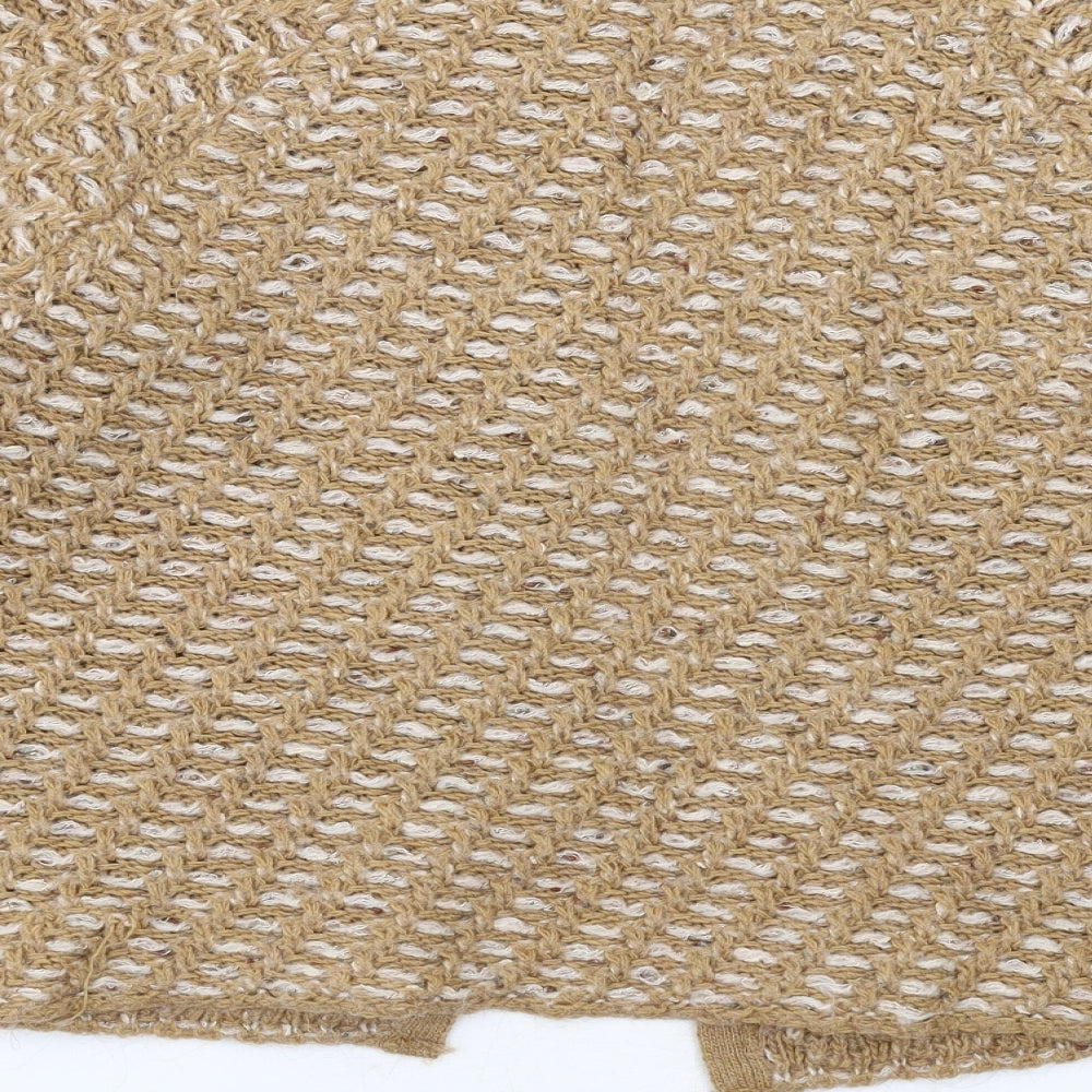 Maria Bellentani Womens Brown Round Neck Acrylic Cardigan Jumper Size 14