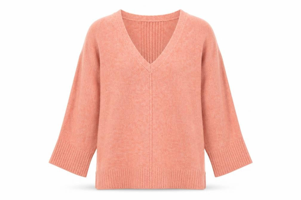 Monsoon Womens Pink V-Neck Acrylic Pullover Jumper Size M
