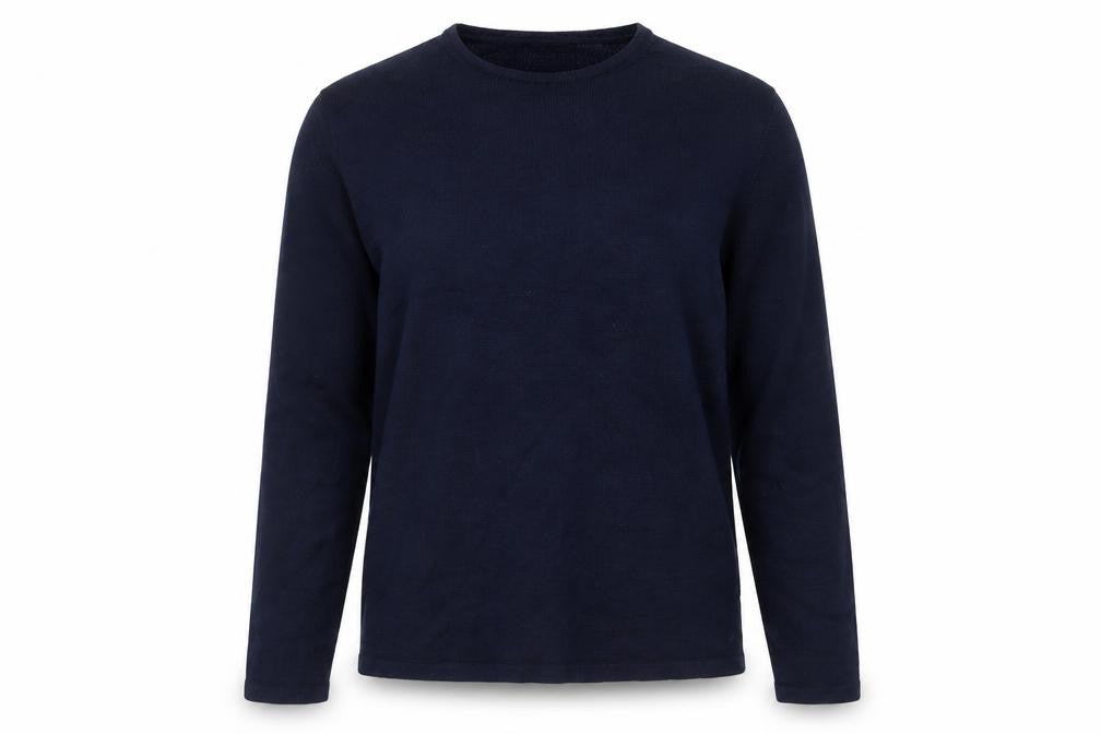 Casual Friday Womens Blue Round Neck Wool Pullover Jumper Size S