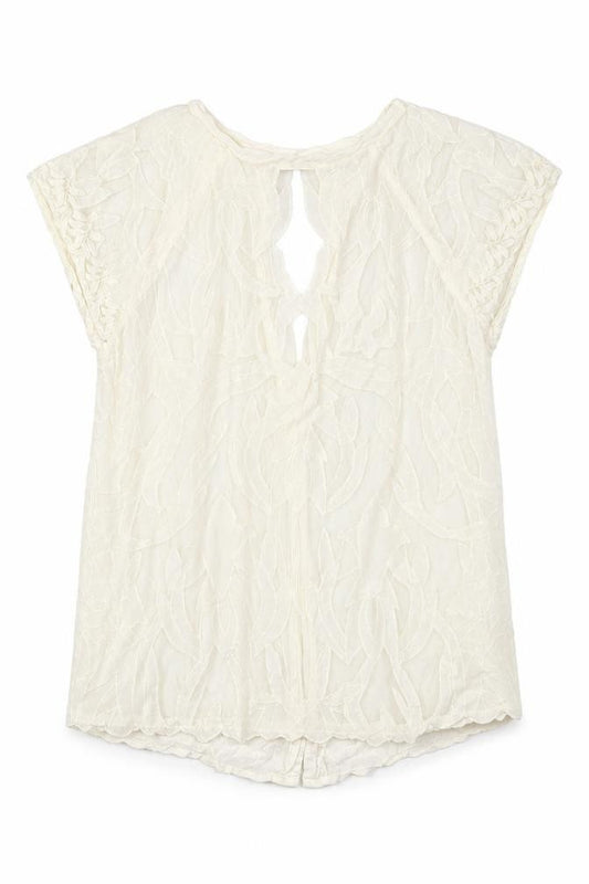 River Island Womens Ivory Viscose Basic Blouse Size 10 Round Neck