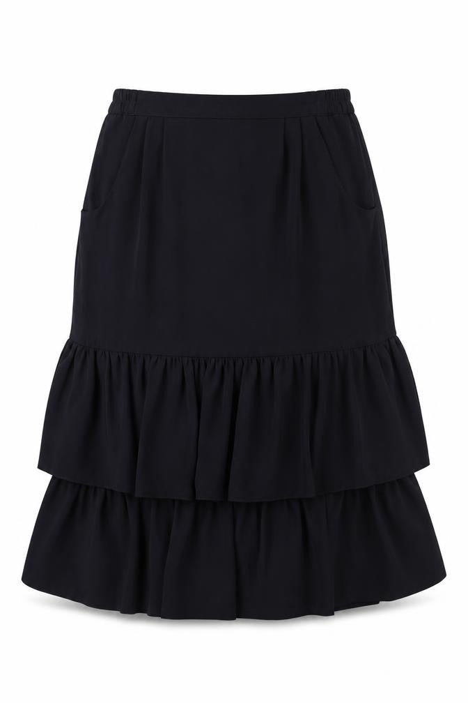 Carre Womens Blue Polyester A-Line Skirt Size 10 Zip - Layered Pockets