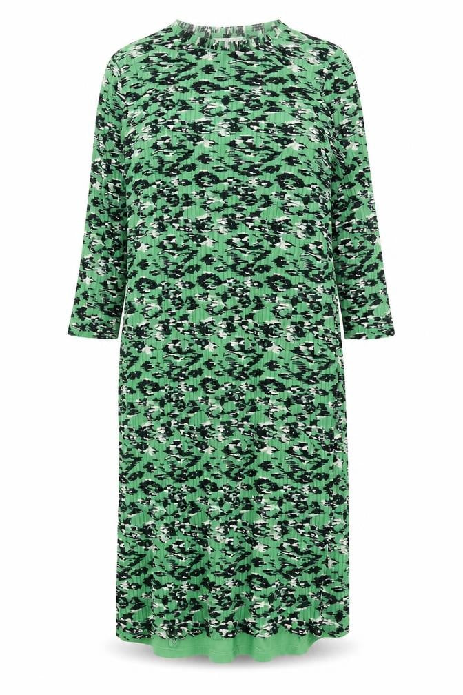 Marks and Spencer Womens Green Geometric Polyester Maxi Size 22 Round Neck Pullover - Under Layer