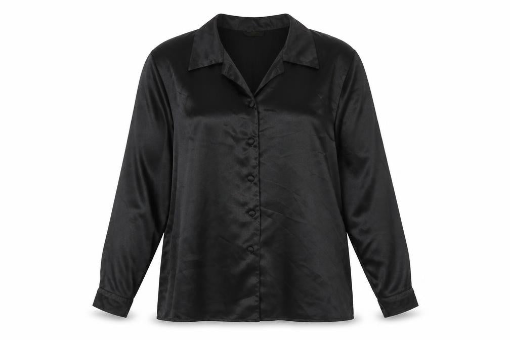 Nahila London Womens Black Polyester Basic Button-Up Size 18 Collared