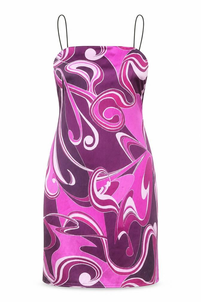 New Look Womens Purple Geometric Polyester Mini Size 10 Square Neck Pullover