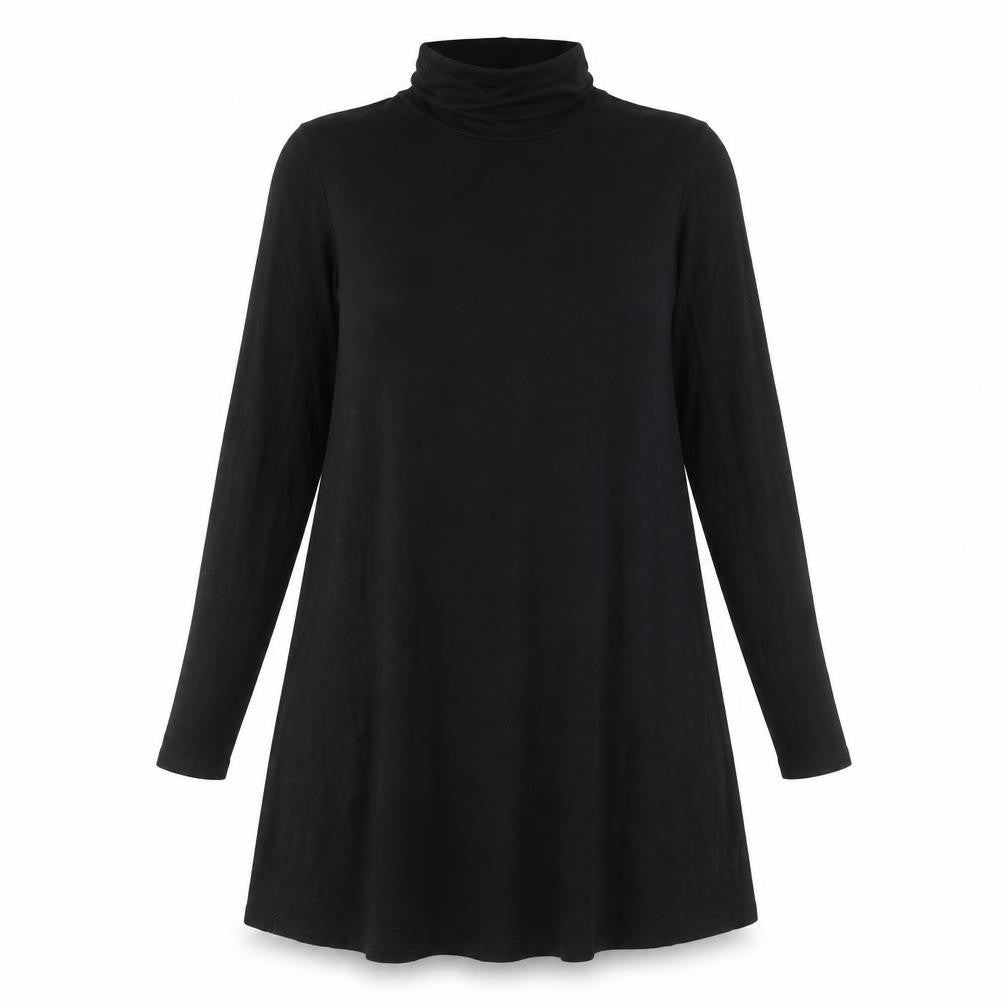 Very Womens Black Viscose A-Line Size 14 Roll Neck Pullover