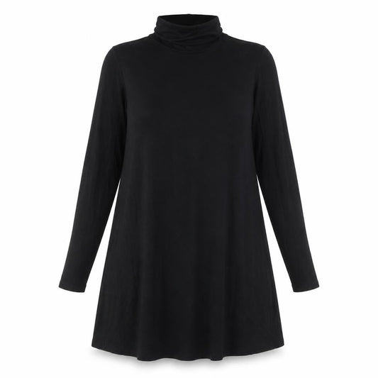 Very Womens Black Viscose A-Line Size 14 Roll Neck Pullover
