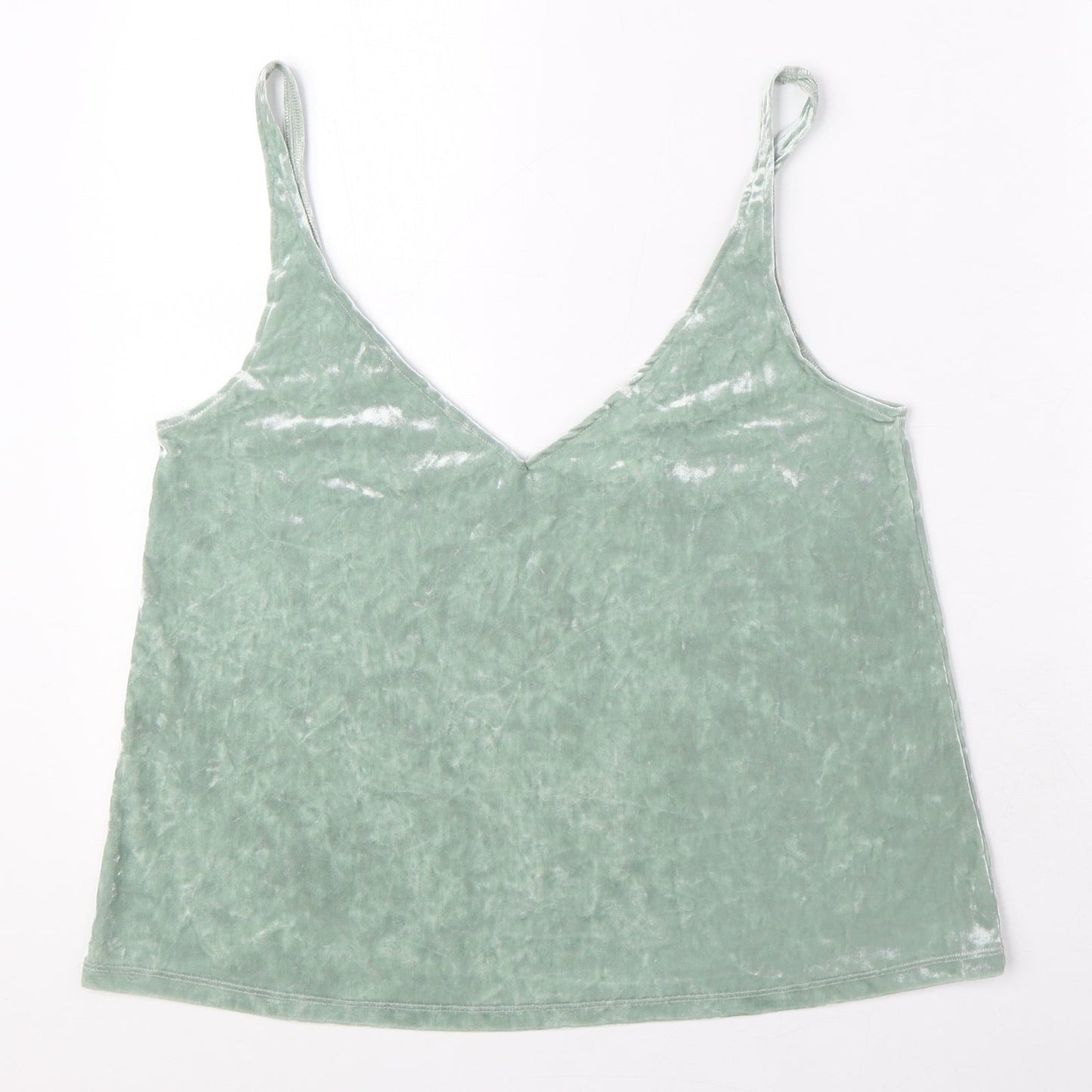 H&M Womens Green Polyester Camisole Blouse Size S V-Neck