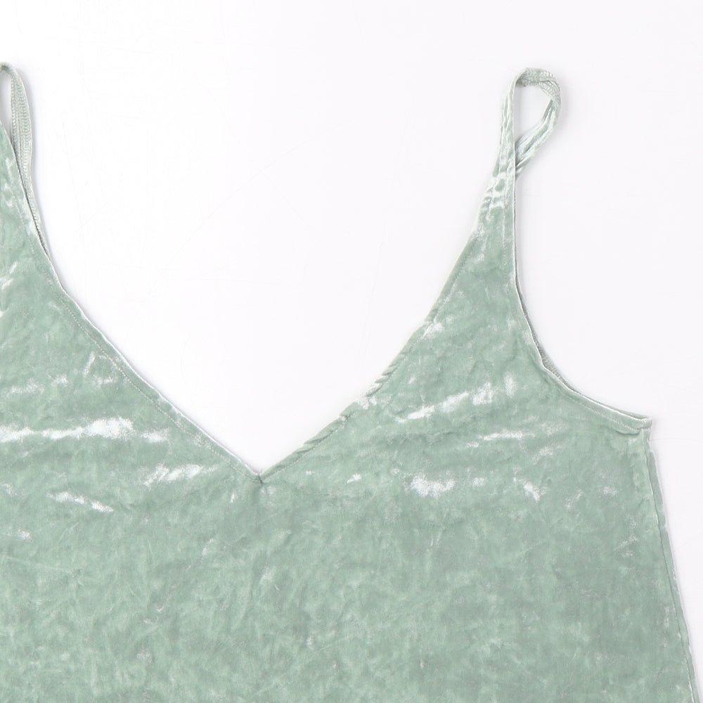 H&M Womens Green Polyester Camisole Blouse Size S V-Neck