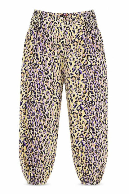 Tigerlily Womens Yellow Animal Print Polyester Bloomer Trousers Size 8 L28 in Regular - Leopard Print