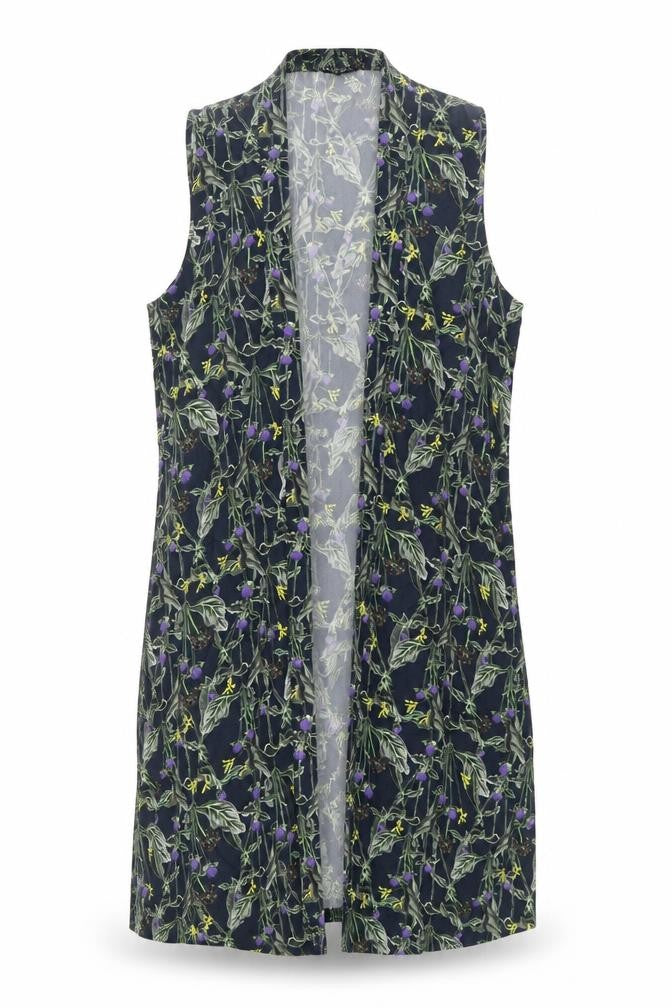 Topshop Womens Blue Floral Viscose Kimono Blouse Size 10 Square Neck