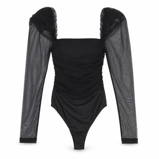 Rebellious Womens Black Polyester Bodysuit One-Piece Size XS Snap