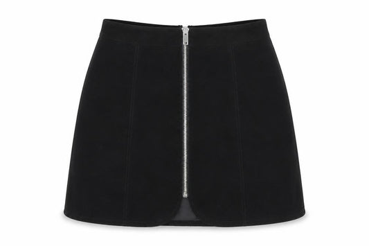 H&M Womens Black Polyester Mini Skirt Size 8 Zip