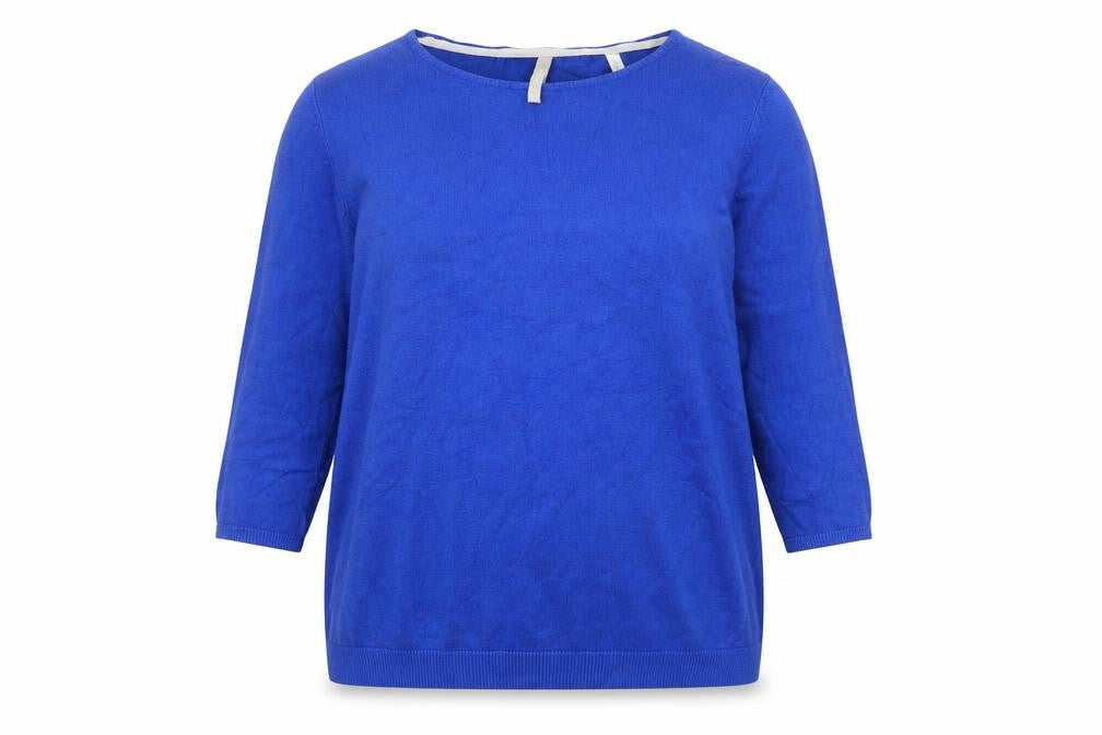 Anthology Womens Blue Round Neck Viscose Pullover Jumper Size 16 - Size 16-18