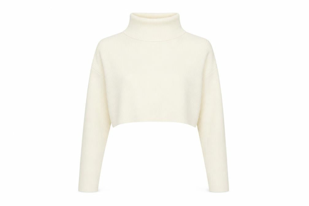 PRETTYLITTLETHING Womens Ivory Roll Neck Acrylic Pullover Jumper Size S