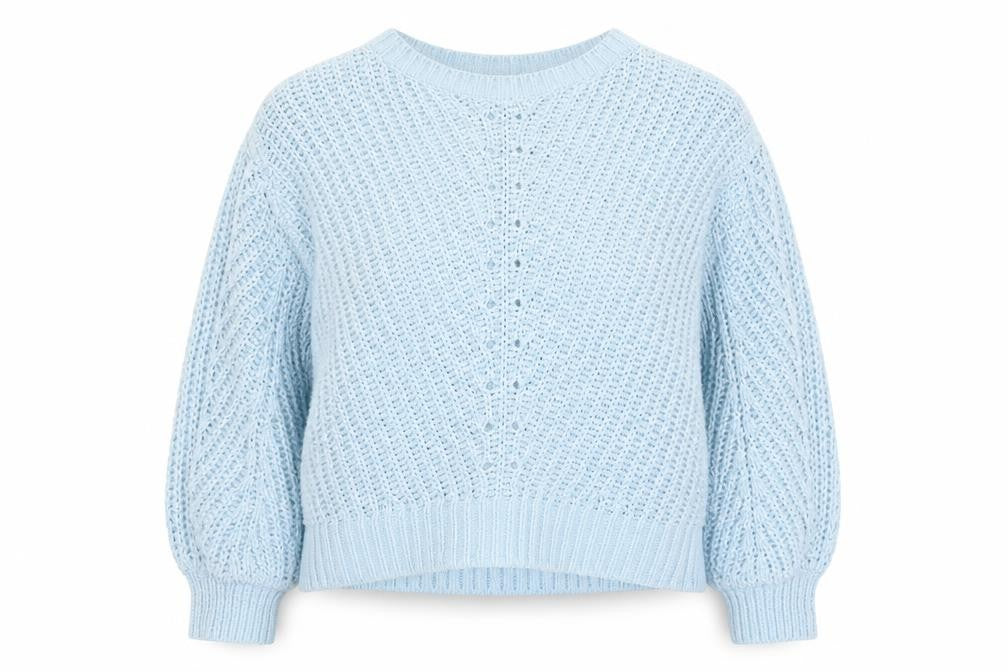 H&M Womens Blue Round Neck Polyester Pullover Jumper Size L
