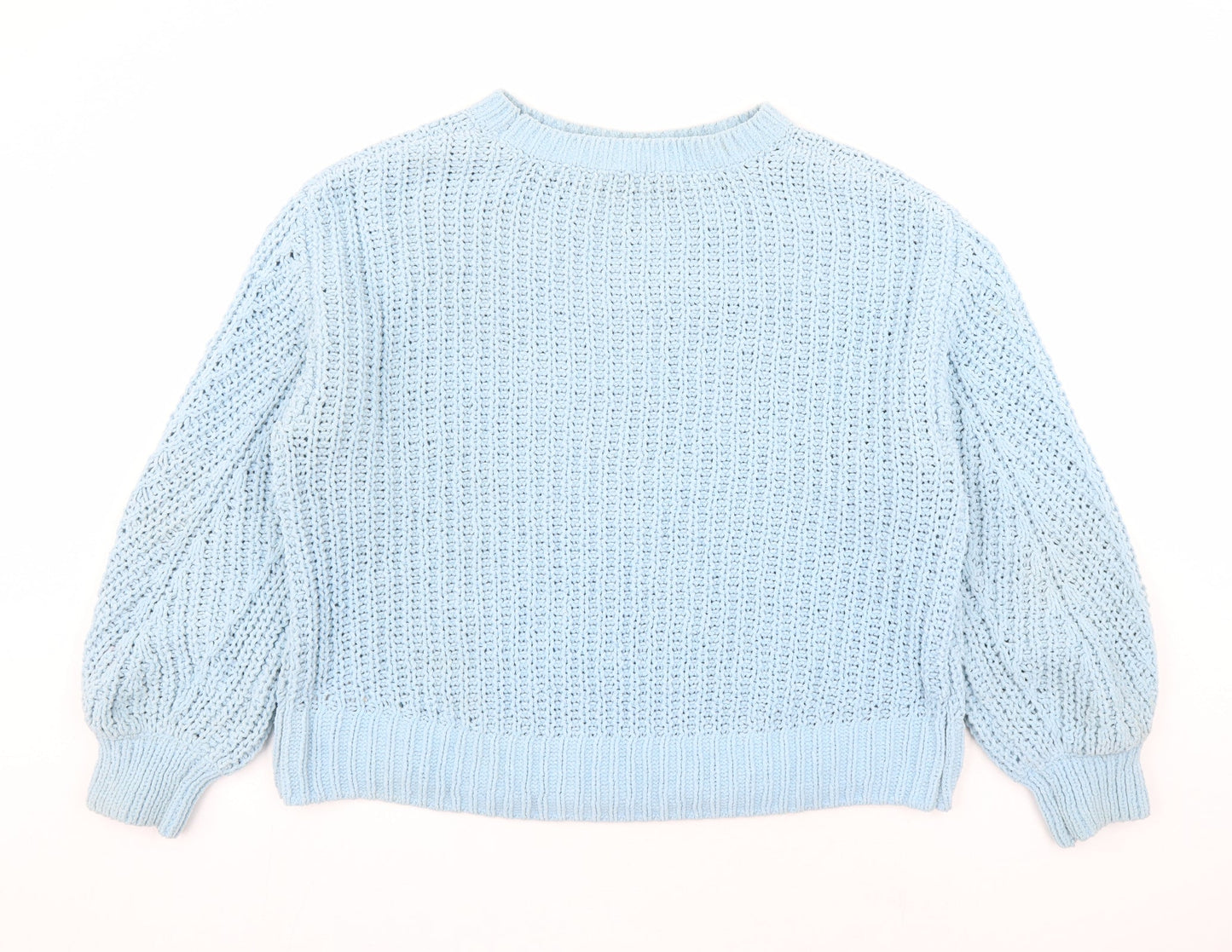 H&M Womens Blue Round Neck Polyester Pullover Jumper Size L