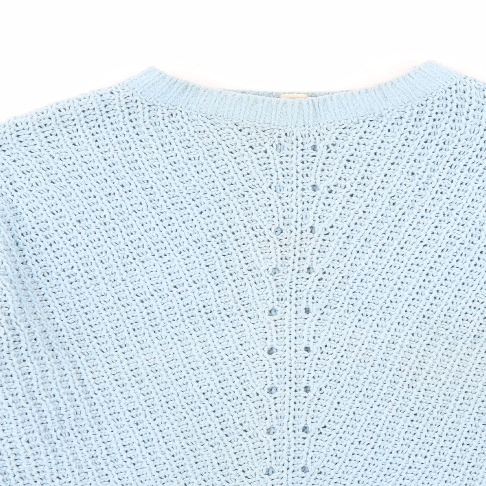 H&M Womens Blue Round Neck Polyester Pullover Jumper Size L