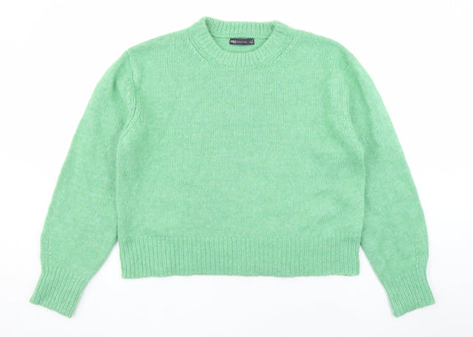 Marks and Spencer Womens Green Round Neck Polyester Pullover Jumper Size M