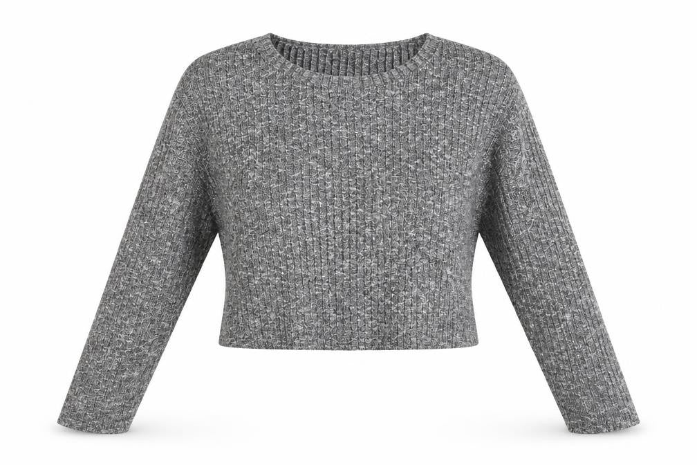 Topshop Womens Grey Polyester Basic T-Shirt Size 8 Round Neck