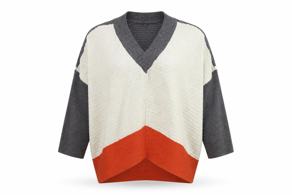 River Island Womens Multicoloured V-Neck Viscose Pullover Jumper Size S