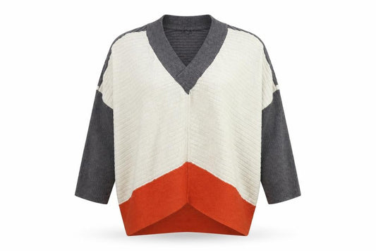 River Island Womens Multicoloured V-Neck Viscose Pullover Jumper Size S