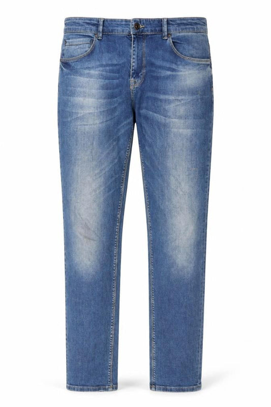 Devred Mens Blue Cotton Straight Jeans Size 36 in L33 in Slim Button