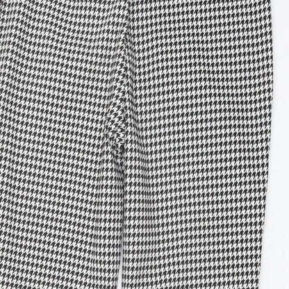 Oasis Womens Black Geometric Polyester Chino Trousers Size 16 L24 in Regular Zip