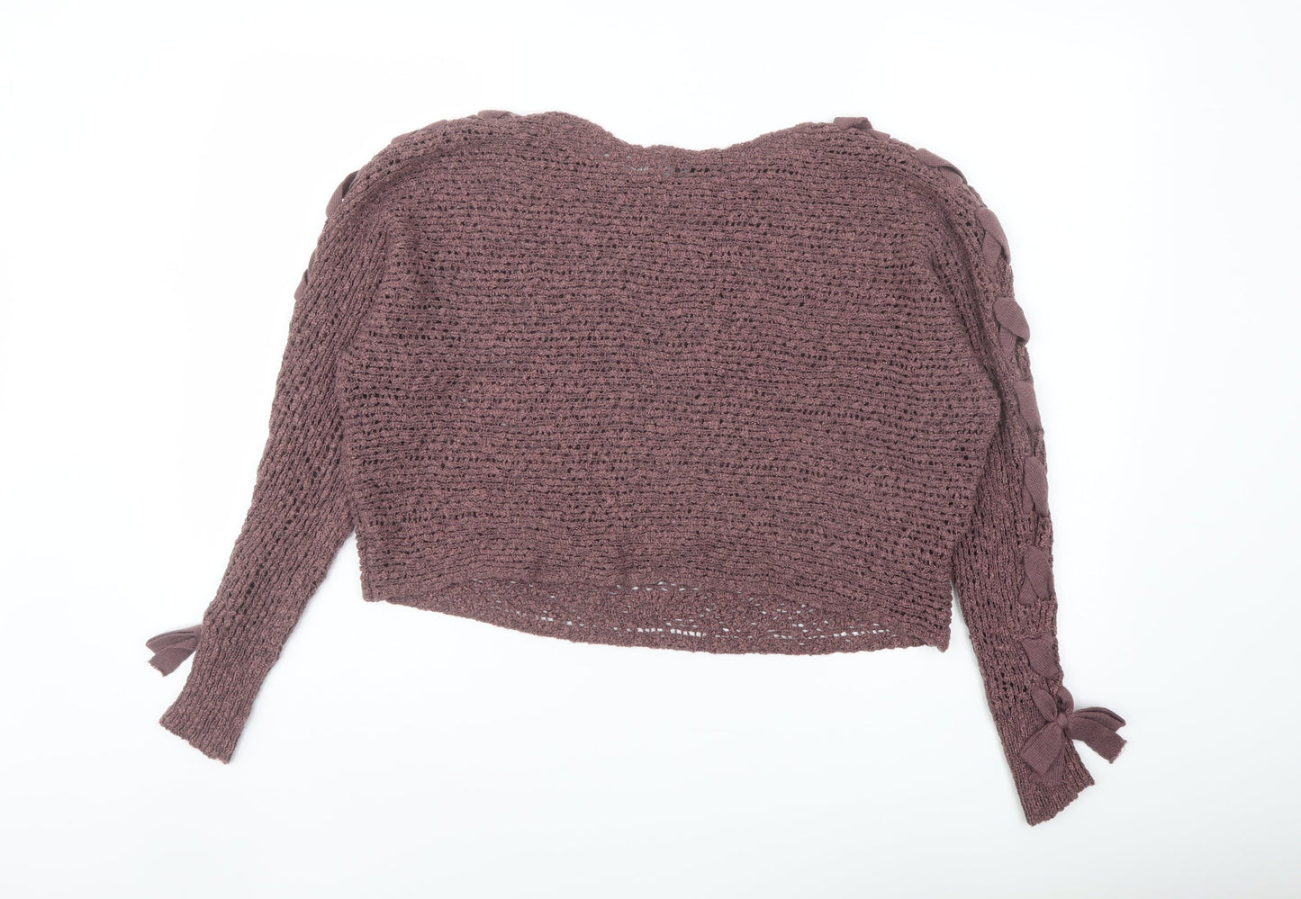 Cashel Womens Purple Boat Neck Acrylic Pullover Jumper Size XL