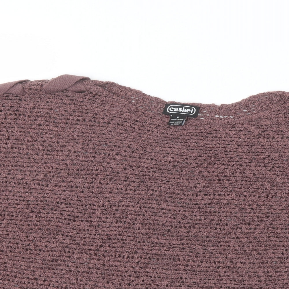 Cashel Womens Purple Boat Neck Acrylic Pullover Jumper Size XL