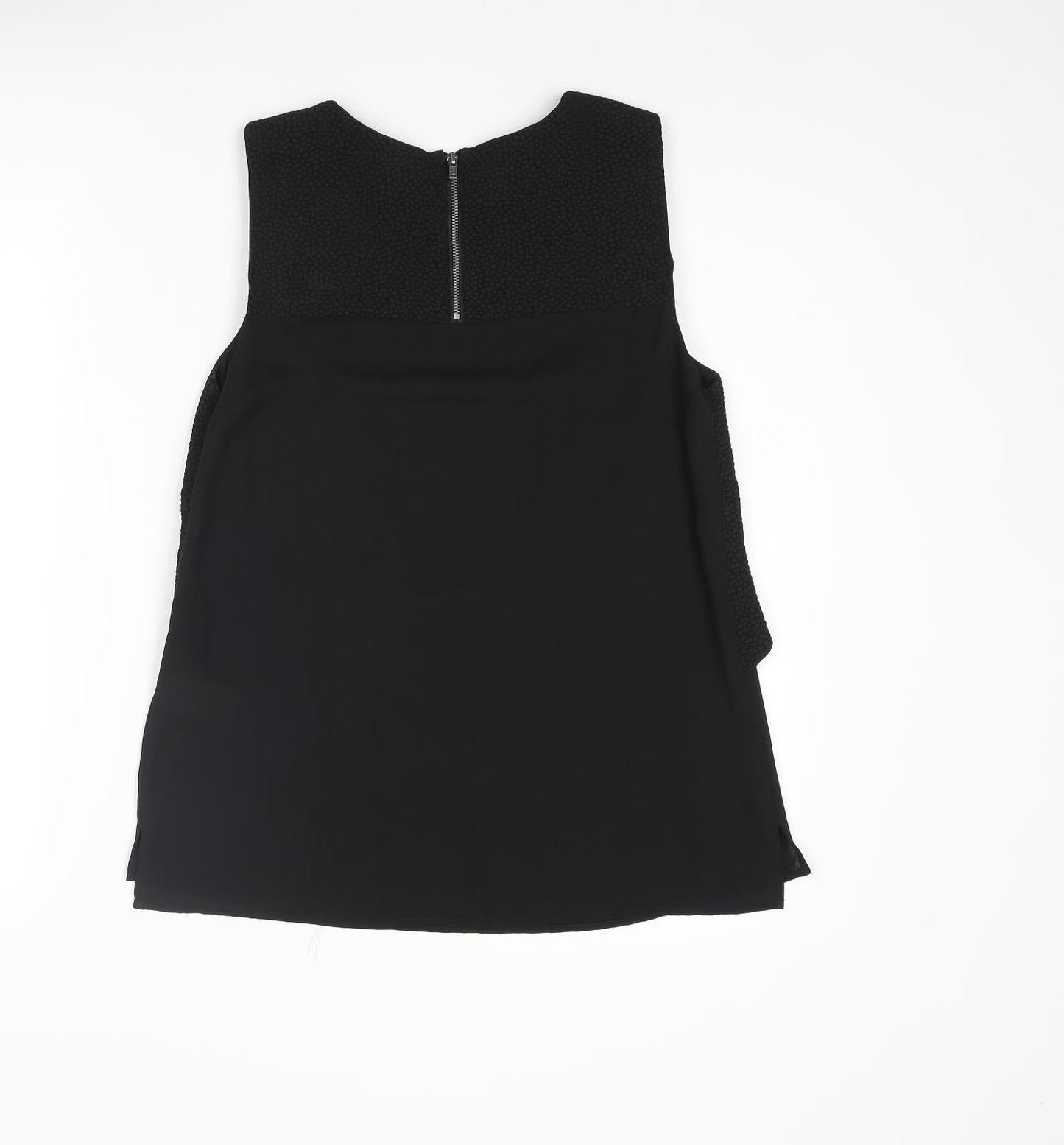 Warehouse Womens Black Polyester Camisole Blouse Size 10 Round Neck - Layered
