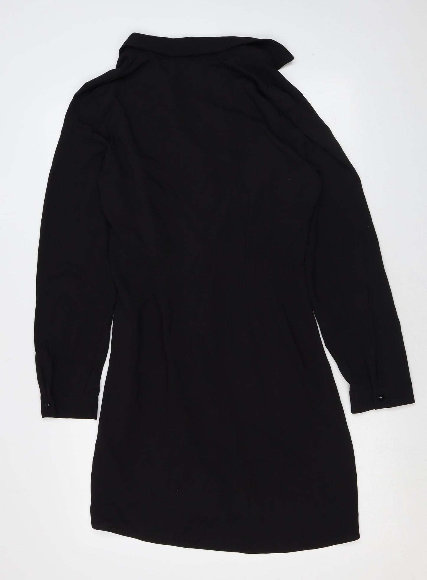 Very Womens Black Polyester Mini Size 12 Collared Zip