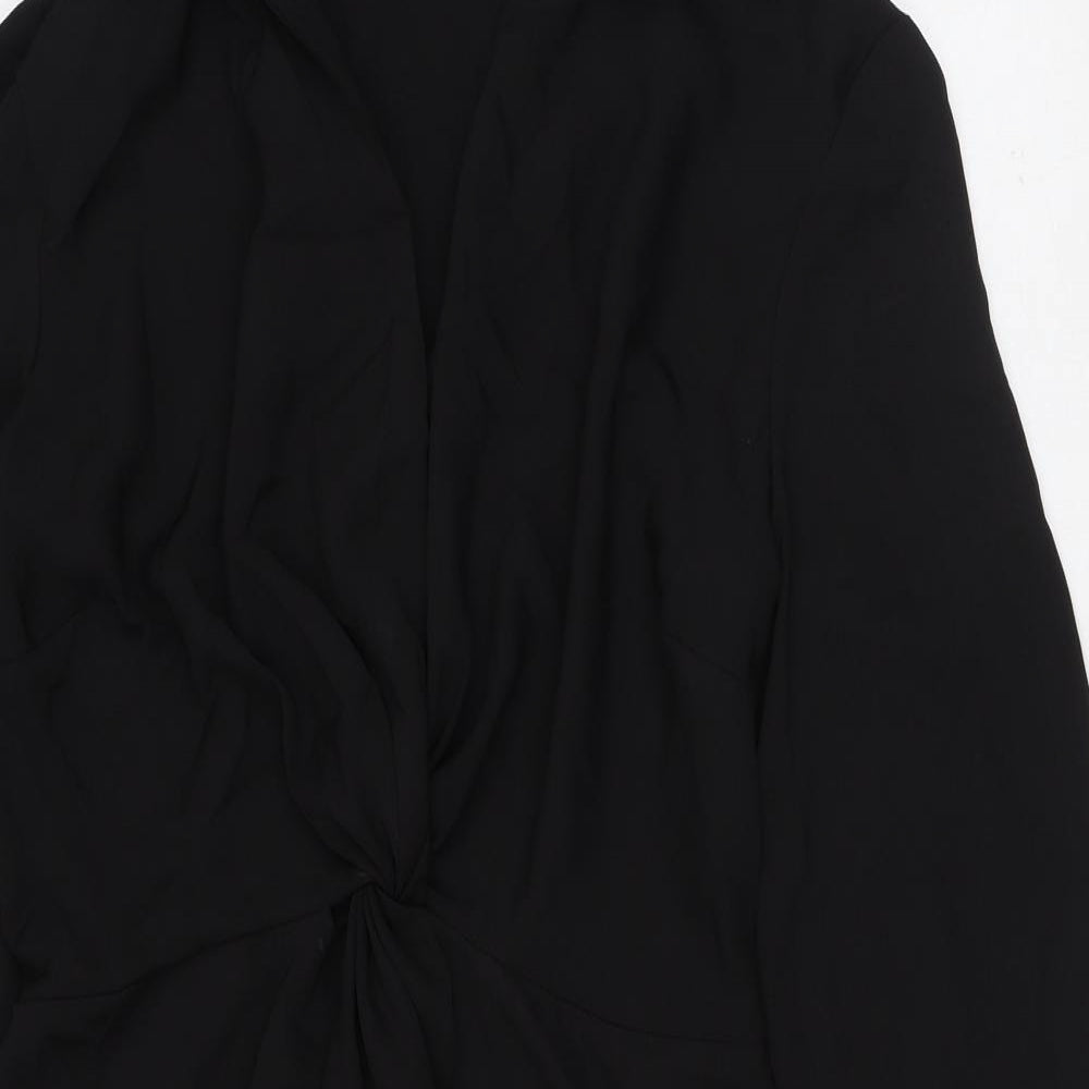 Very Womens Black Polyester Mini Size 12 Collared Zip