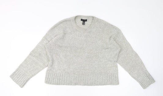 New Look Womens Grey Crew Neck Acrylic Pullover Jumper Size S
