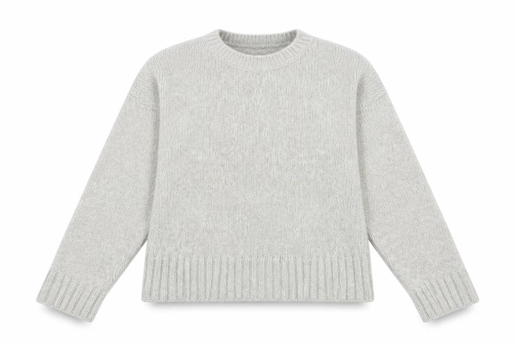 New Look Womens Grey Crew Neck Acrylic Pullover Jumper Size S