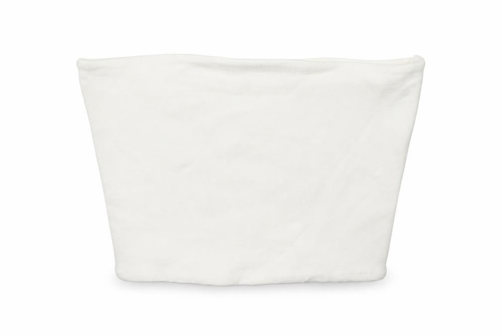 Zara Womens White Cotton Cropped T-Shirt Size L Off the Shoulder