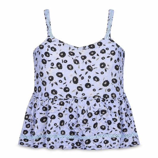 Next Womens Blue Floral Viscose Basic Tank Size 14 Square Neck