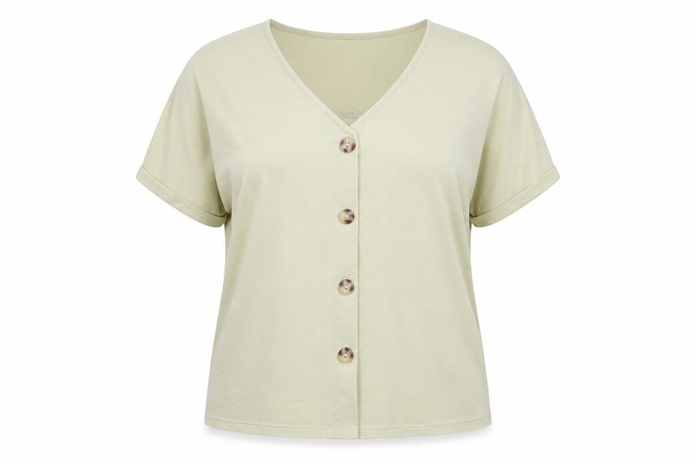 Warehouse Womens Green Viscose Basic Blouse Size 16 V-Neck