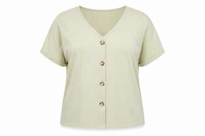 Warehouse Womens Green Viscose Basic Blouse Size 16 V-Neck