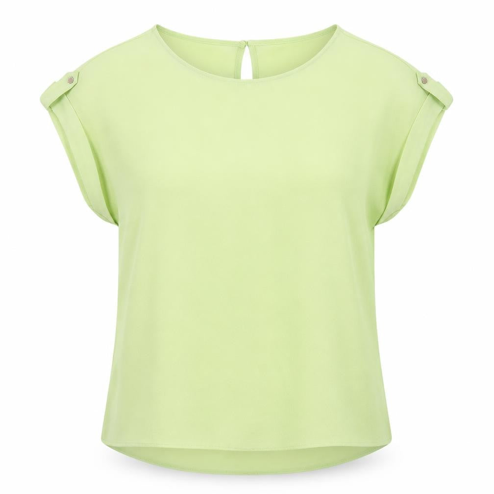 Bonmarché Womens Green Polyester Basic Blouse Size 14 Boat Neck