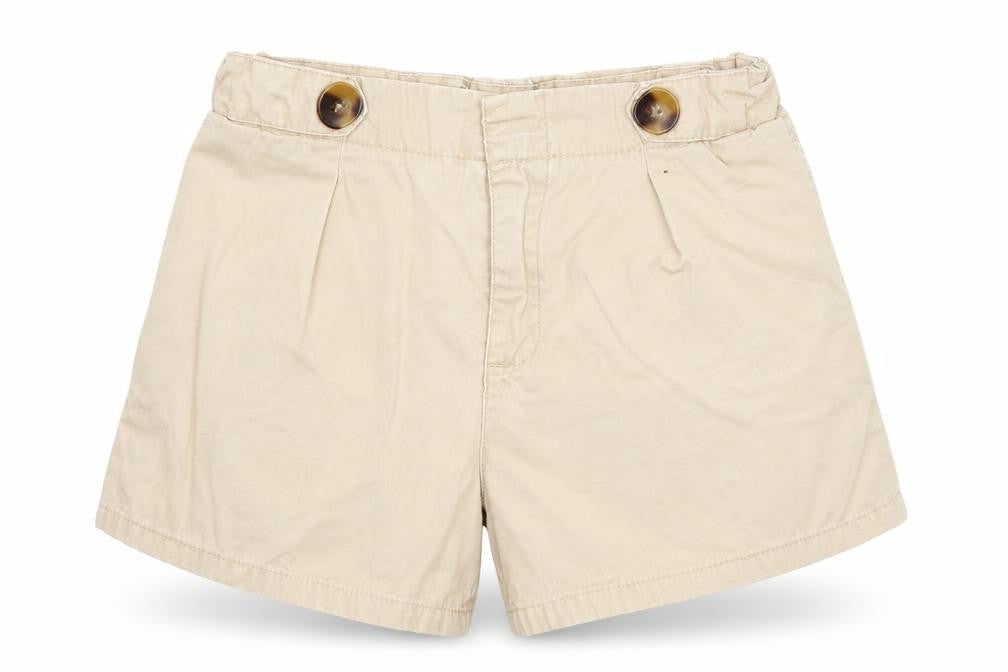 Zara Girls Beige Cotton Chino Shorts Size 10 Years Regular Zip - Pockets