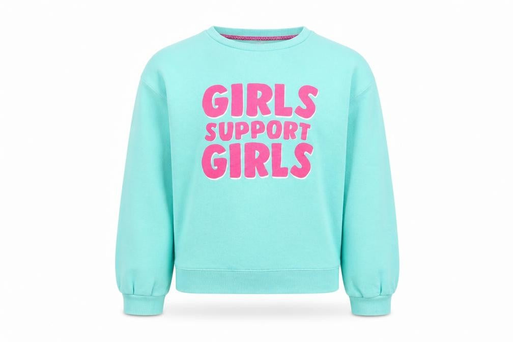 John Lewis Girls Green Cotton Pullover Sweatshirt Size 11 Years Pullover - Girls support girls