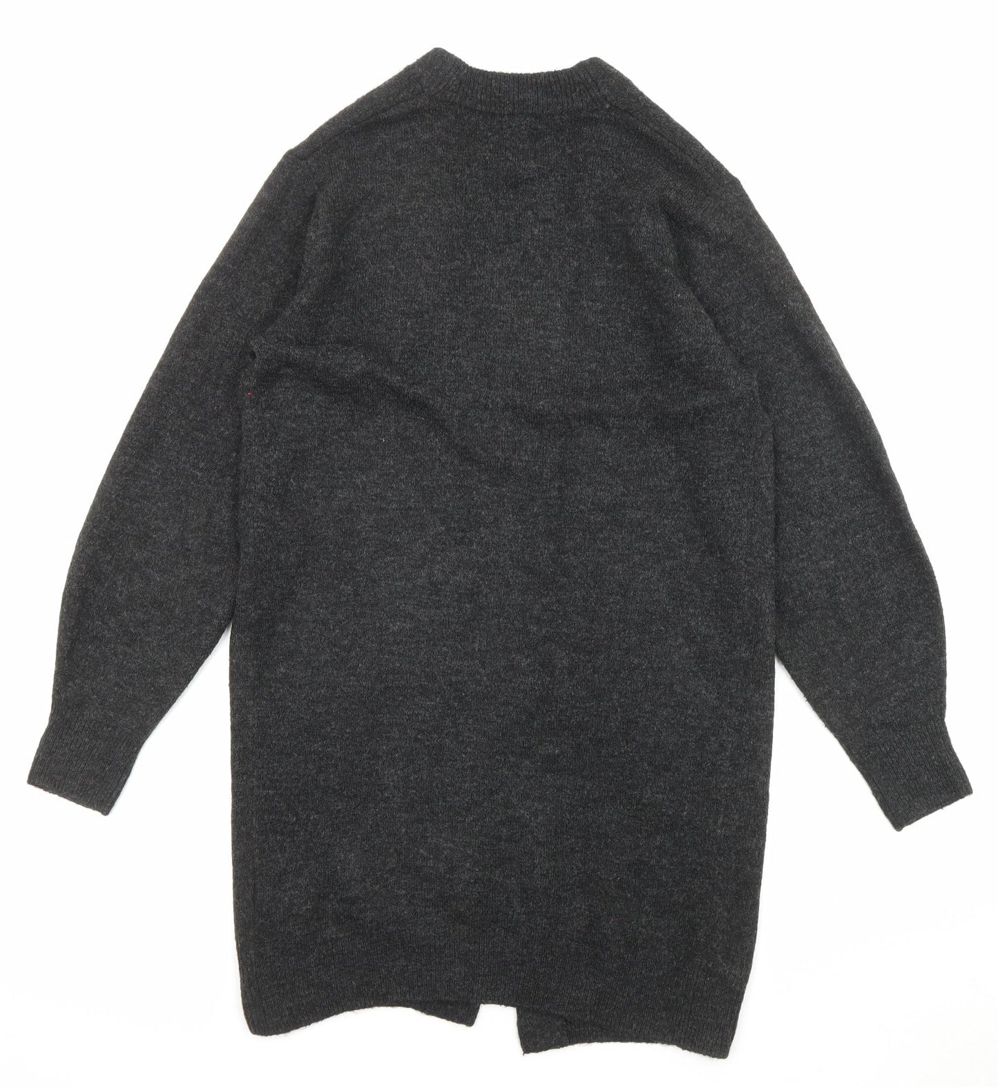 H&M Womens Black Round Neck Acrylic Cardigan Jumper Size XS - Open