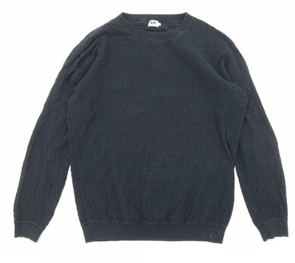 John Lewis Womens Blue Crew Neck Cotton Pullover Jumper Size S
