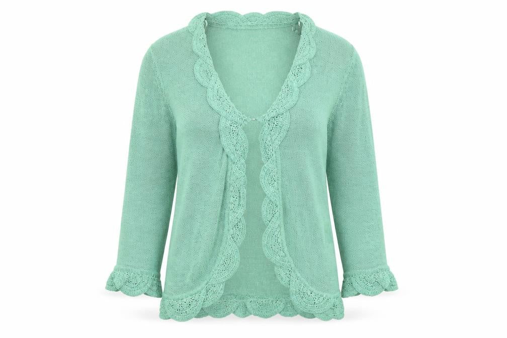 Nina Murati Womens Green V-Neck Polyester Cardigan Jumper Size L