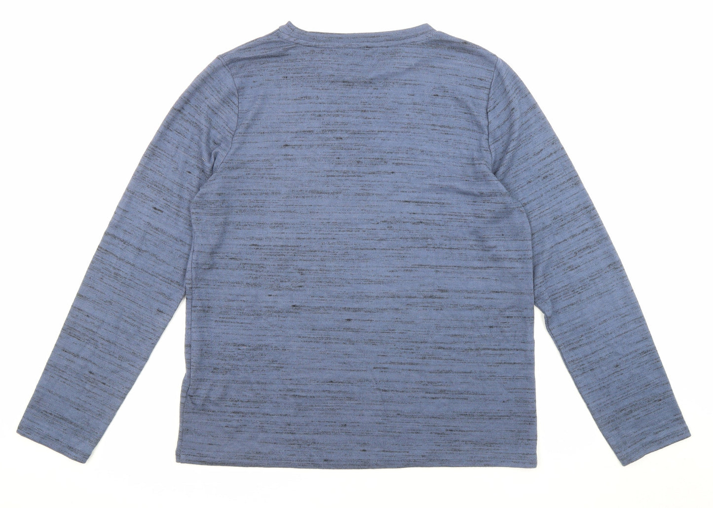 Marks and Spencer Womens Blue Boat Neck Polyester Pullover Jumper Size 14