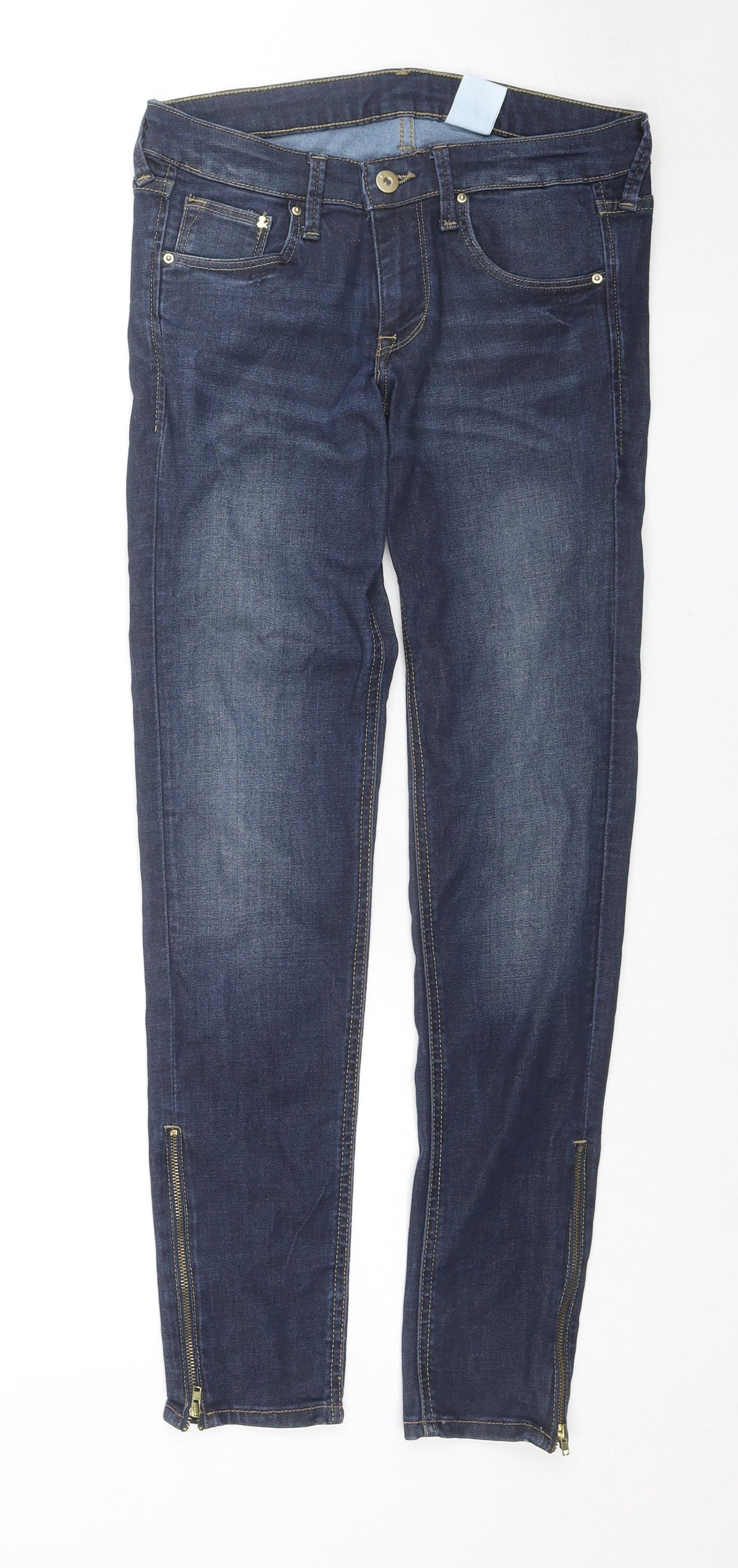 H&M Womens Blue Cotton Skinny Jeans Size 29 in L29 in Regular Zip